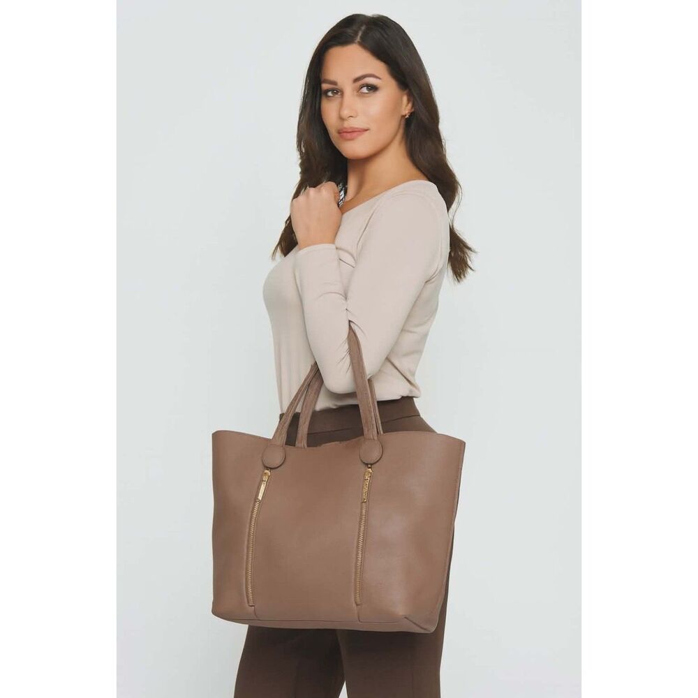 Steve Madden Shoulder Tote Bag Handbag Purse Tan Vegan Leather WOMEN'S WOMAN'S